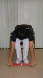 棒体操　身体前屈　Stick physical exercise body bending forward